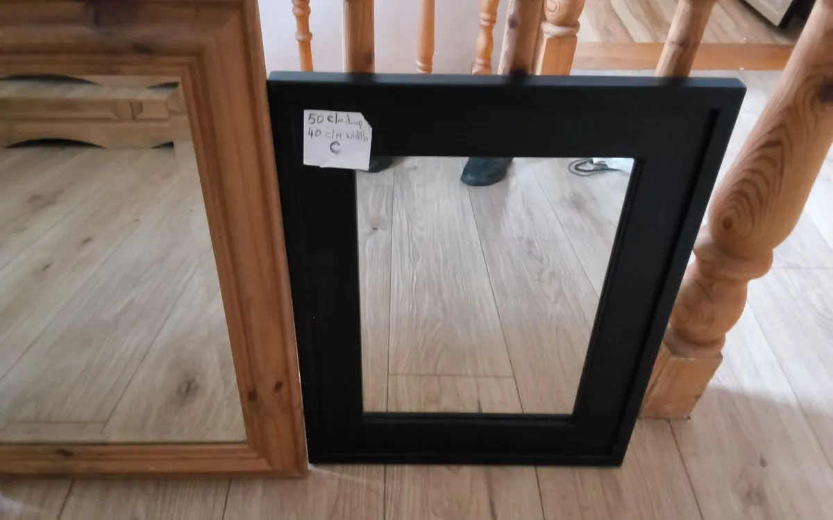 3 lovely mirrors  2 solid pine beverled mirrors - Image 3