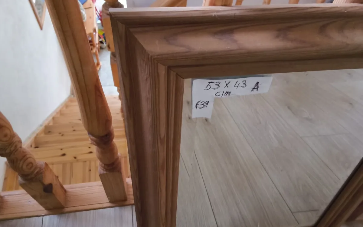 3 lovely mirrors  2 solid pine beverled mirrors - Image 4