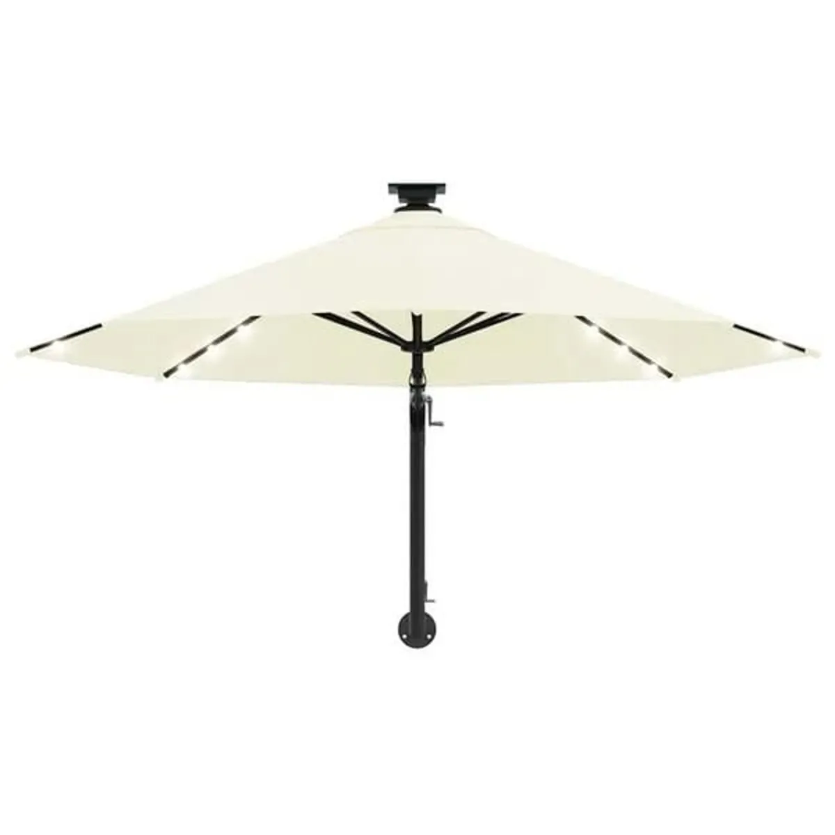 Wall-mounted Garden Parasol with LEDs 300 cm Sand - Image 4