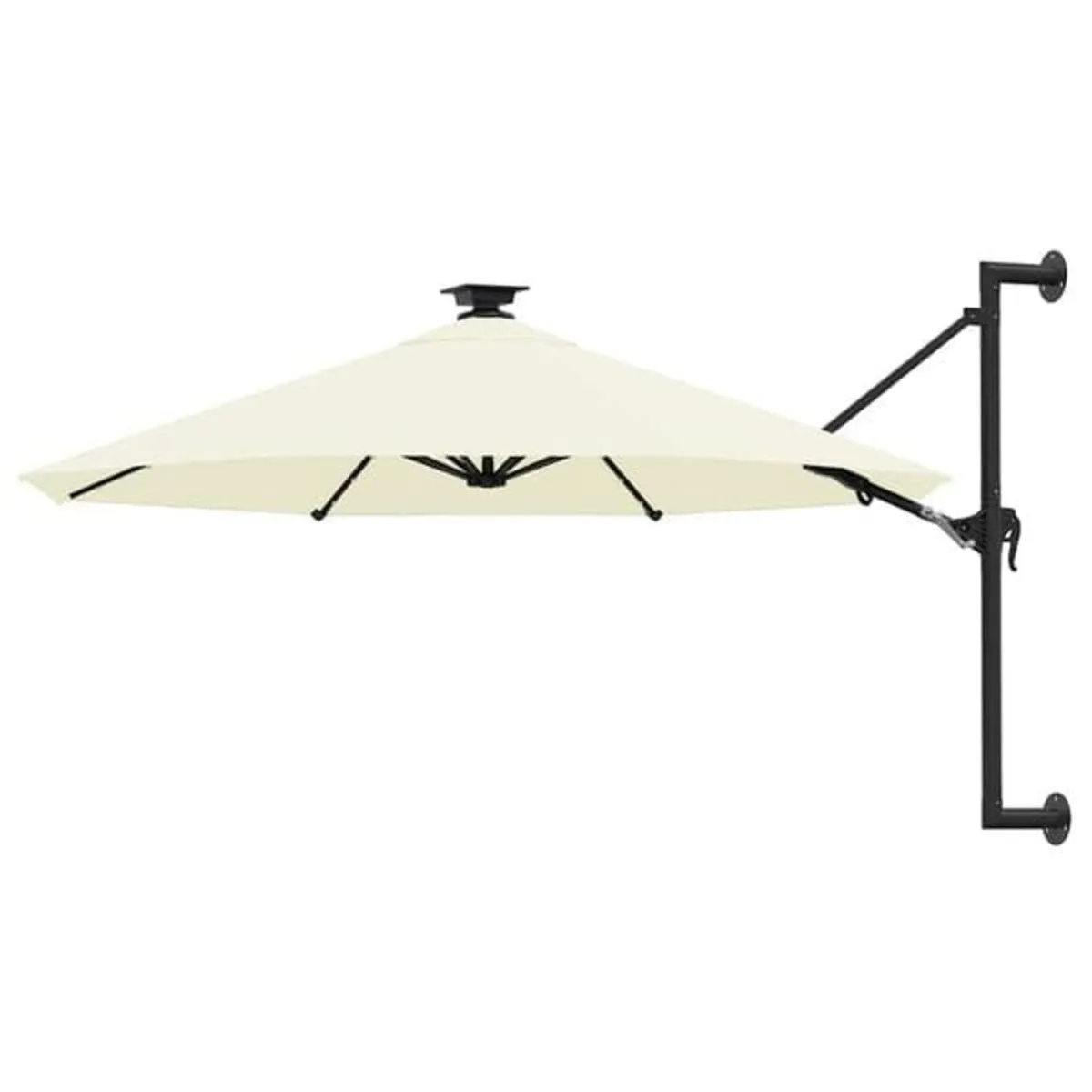 Wall-mounted Garden Parasol with LEDs 300 cm Sand - Image 1