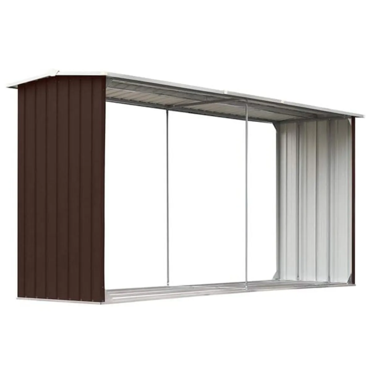 Garden Log Storage Shed Galvanised Steel 330x92x15 - Image 1