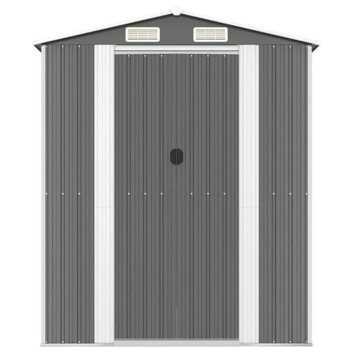 Garden Shed Light Grey 192x191x223 cm Galvanised S - Image 3