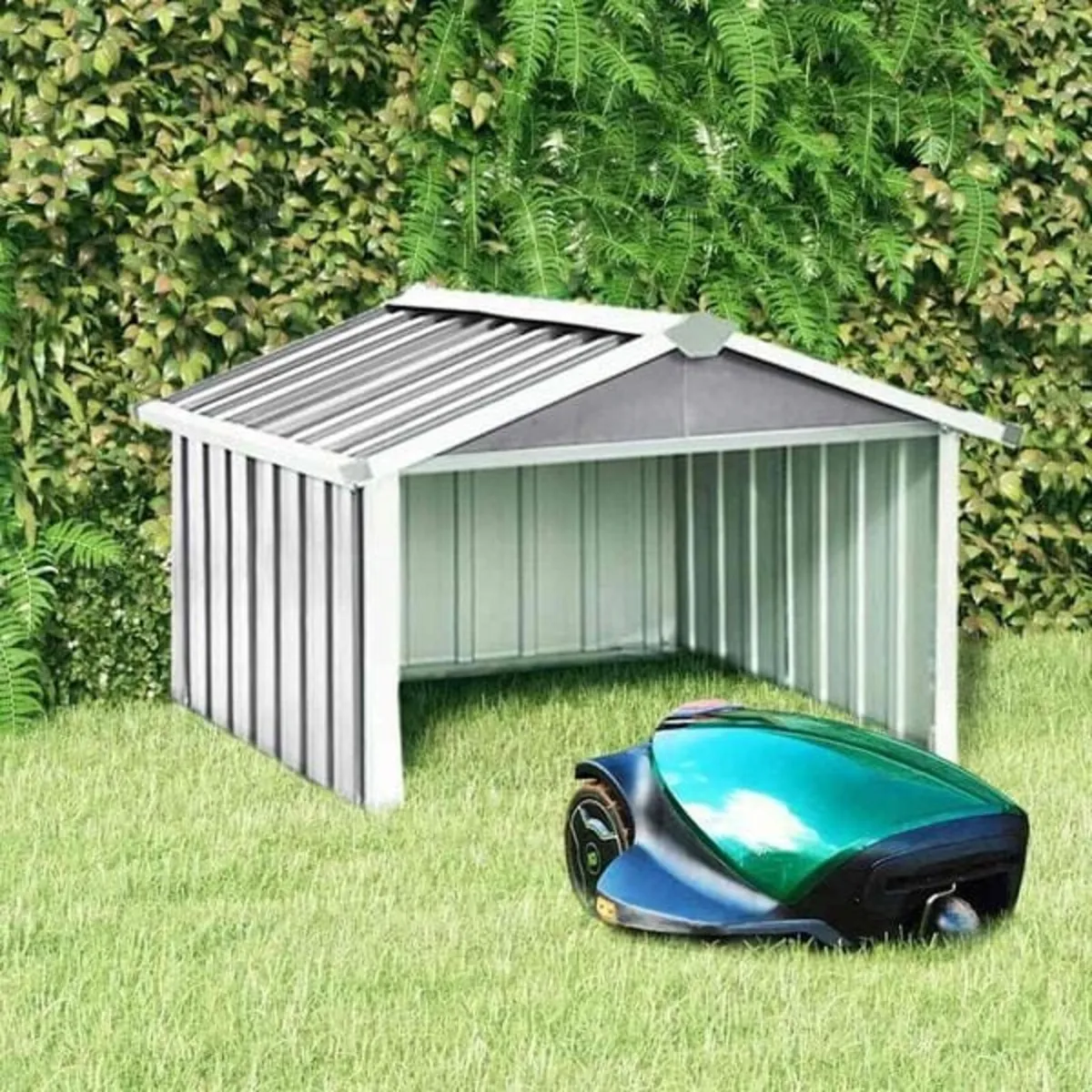 Garden Robot Lawnmower Shed 92x97x63 cm Galvanised - Image 2