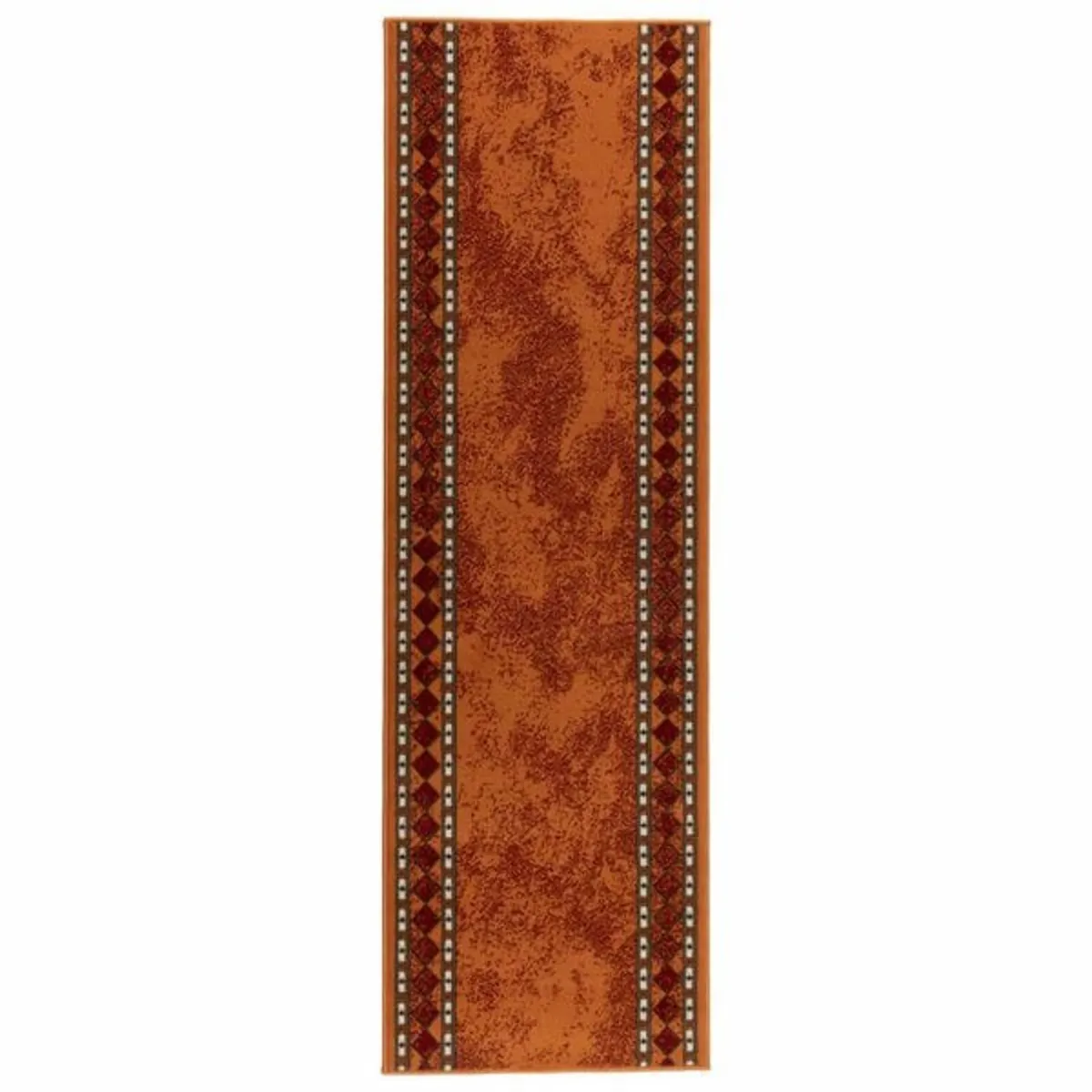 Runner Rug FLORNES Woven Orange Diamonds 67 x 150 - Image 1