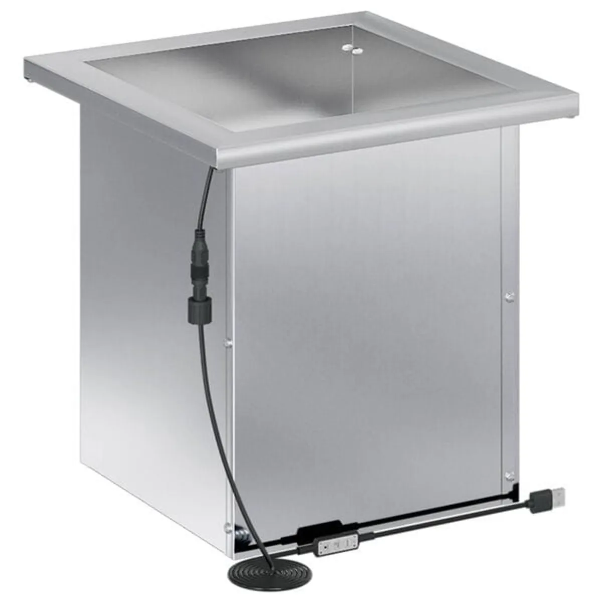 Garden Planter with LED Silver 30 x 30 x 30 cm Gal - Image 3