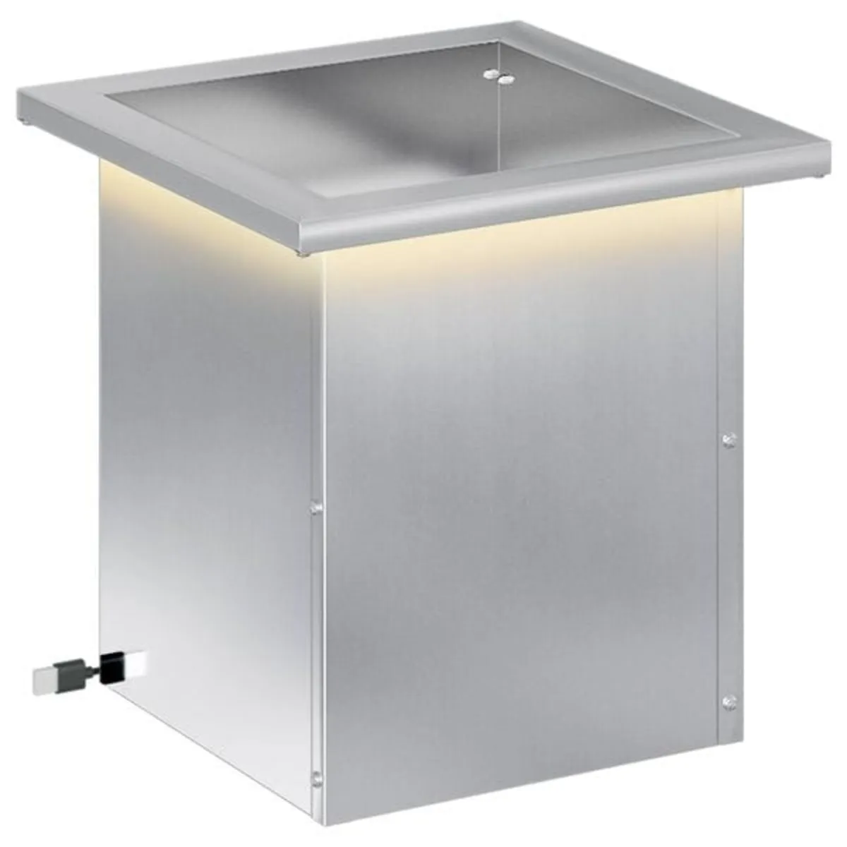 Garden Planter with LED Silver 30 x 30 x 30 cm Gal - Image 1