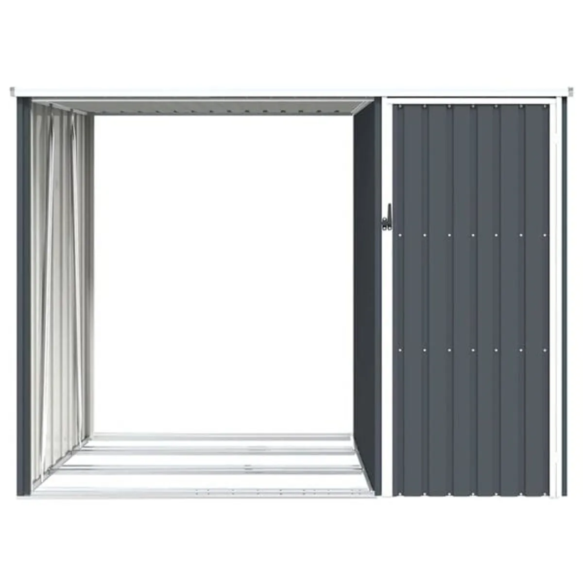 Garden Firewood Shed Anthracite 245x98x159 cm Galv - Image 4