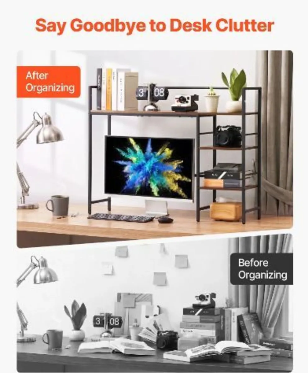 Desktop Bookshelf 4-Tier Countertop Storage - Image 2