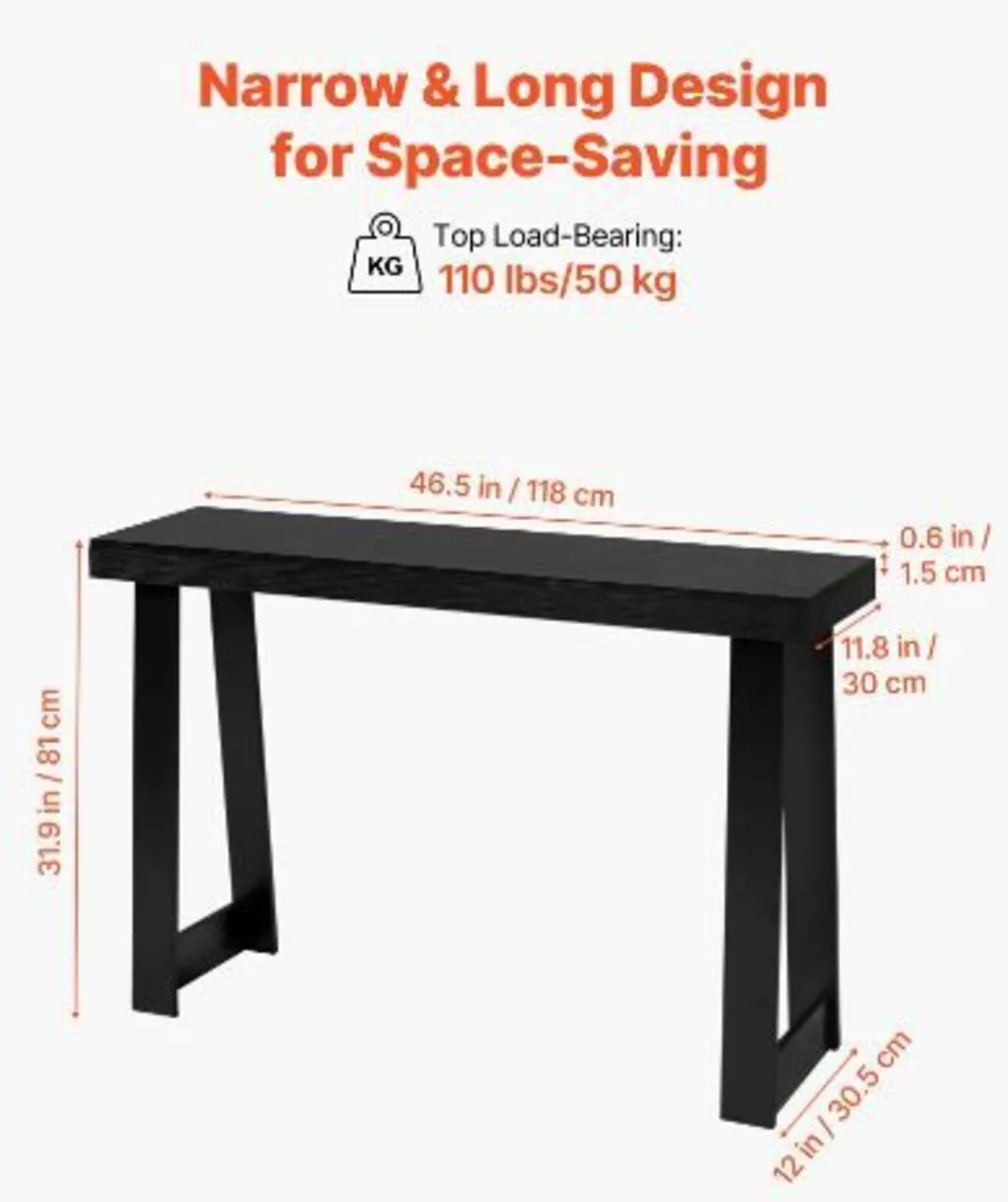 118 cm Console Table, Modern Desk - Image 1