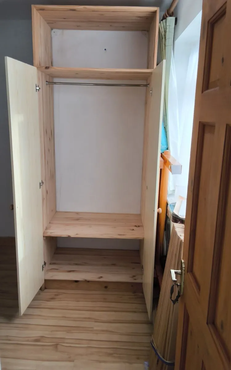 Solid pine wallrobe.  Built-in. - Image 1