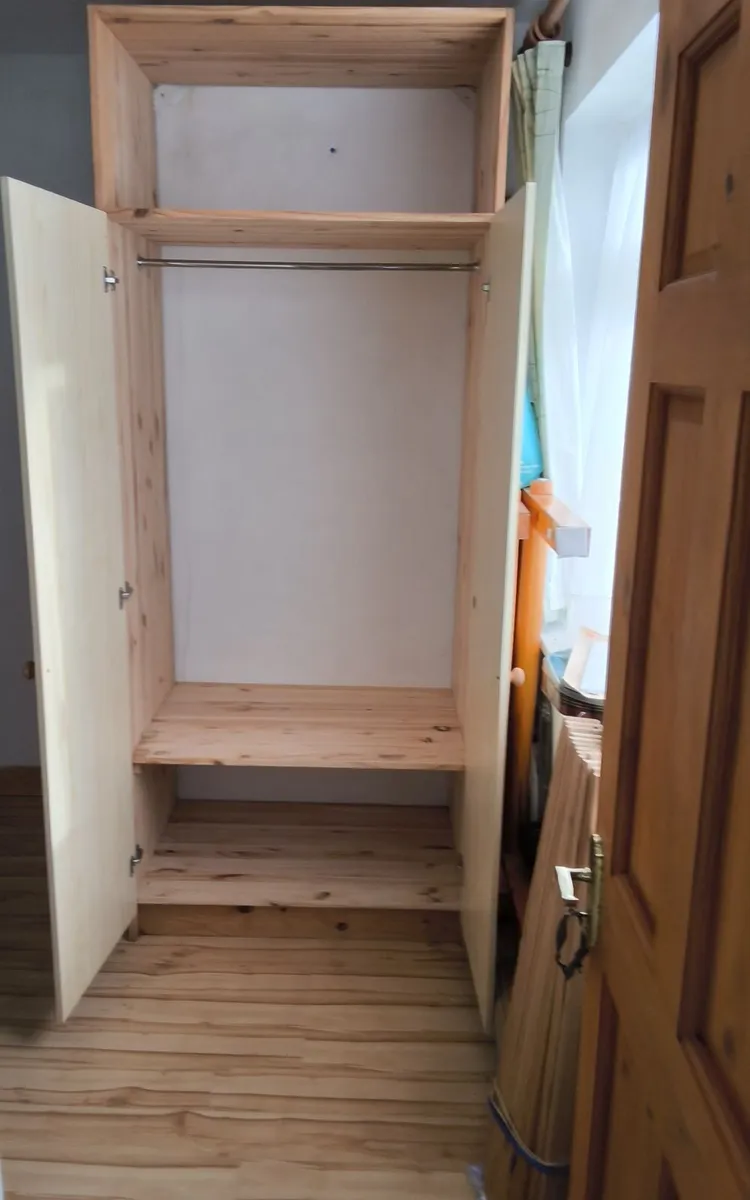 Solid pine wallrobe.  Built-in. - Image 2