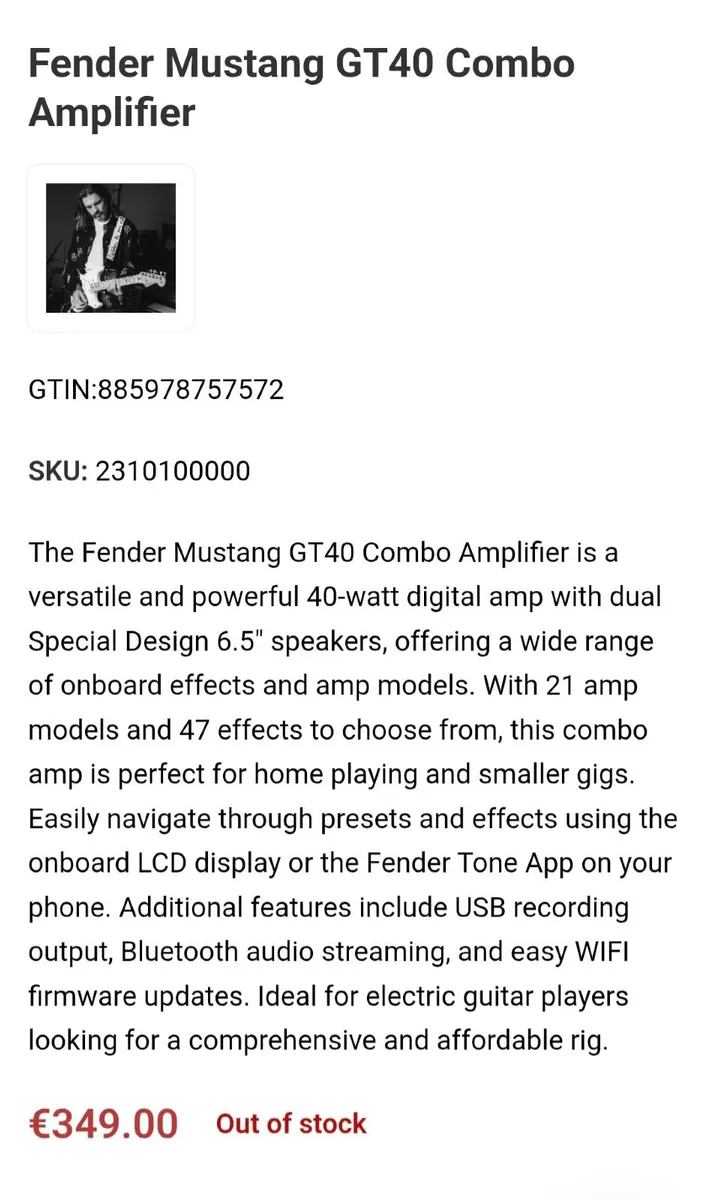 Fender Mustang GT40  Amp - Image 4