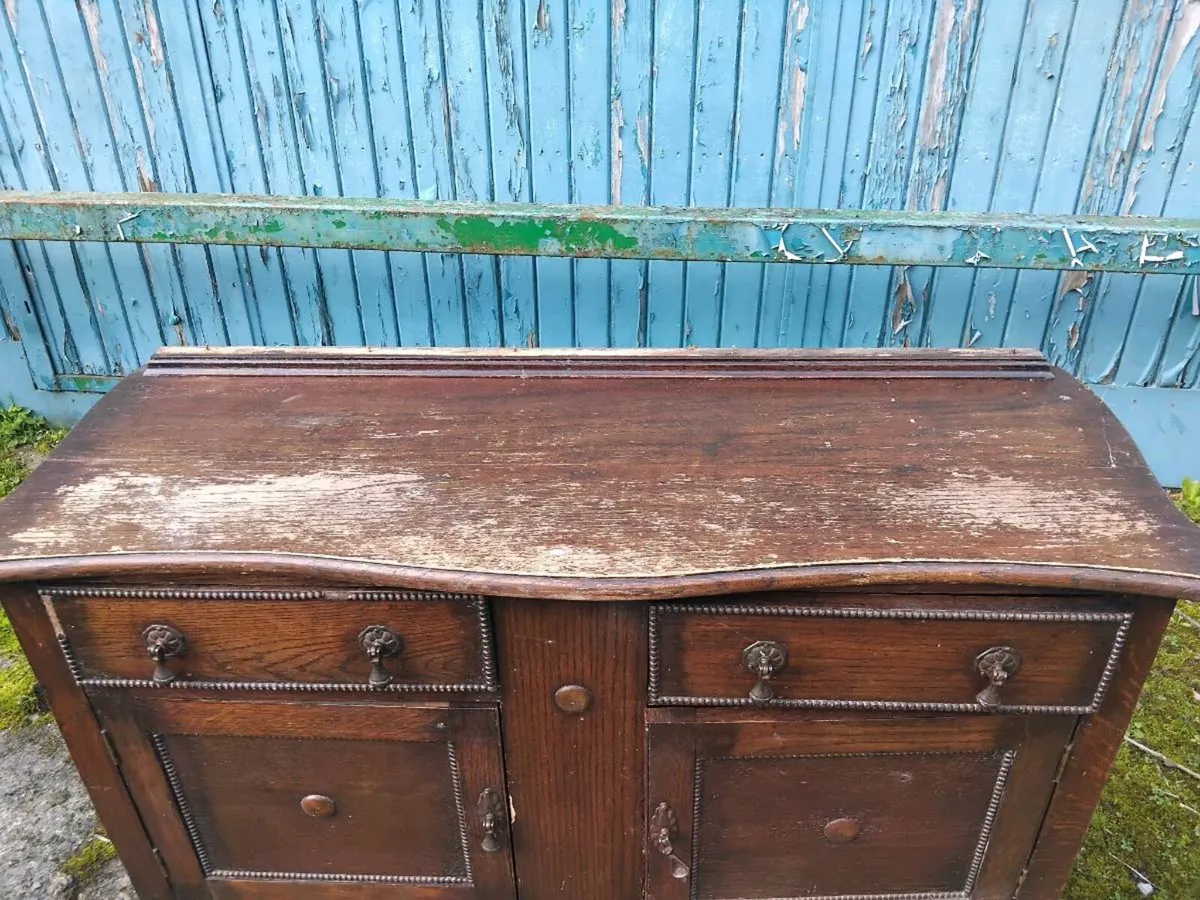 Antique Oak Sideboard / Buffet Cabinet - Image 2