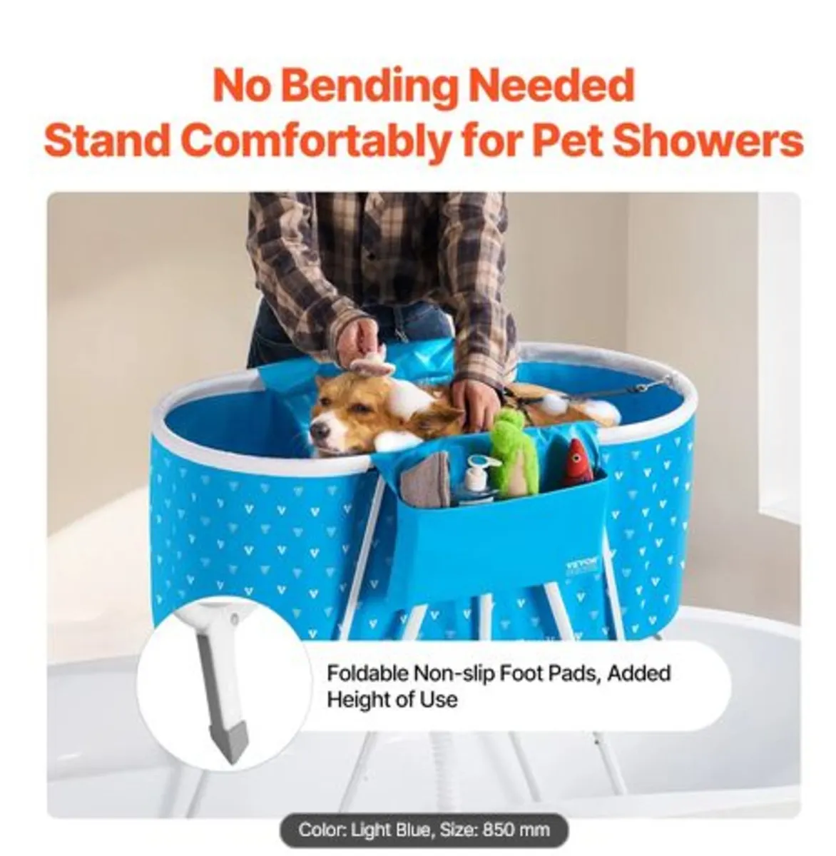 Portable Dog Bathtub, Elevated & Foldable Space- - Image 3