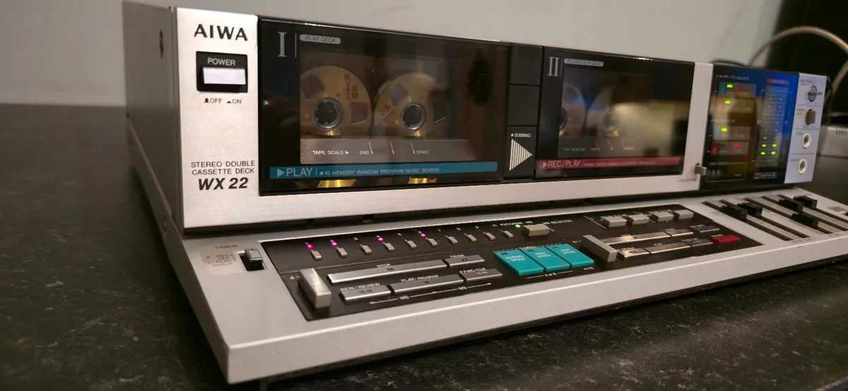 MEGA RARE  DOUBLE CASETTE DECK AIWA WX22 VINTAGE - Image 1