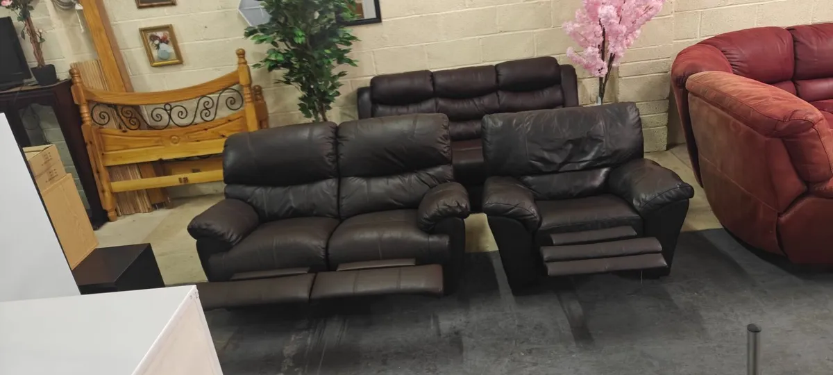 2 Seater + 1 Armchair Recliners - Image 1