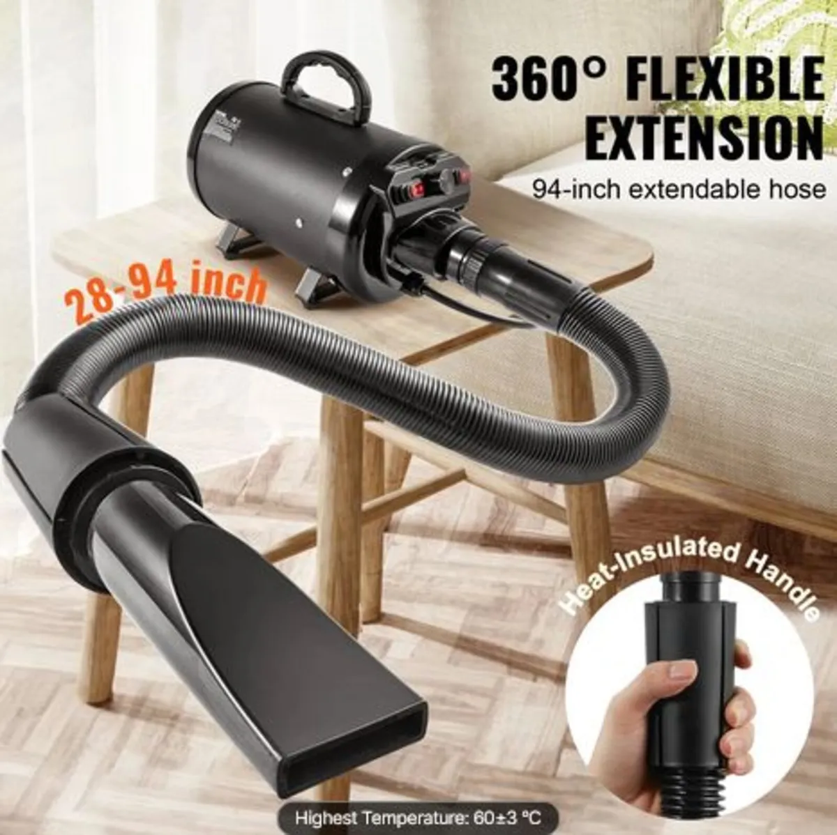 Dog Dryer,2000W/2.7HP Dog Blow Dryer, Pet Grooming - Image 3