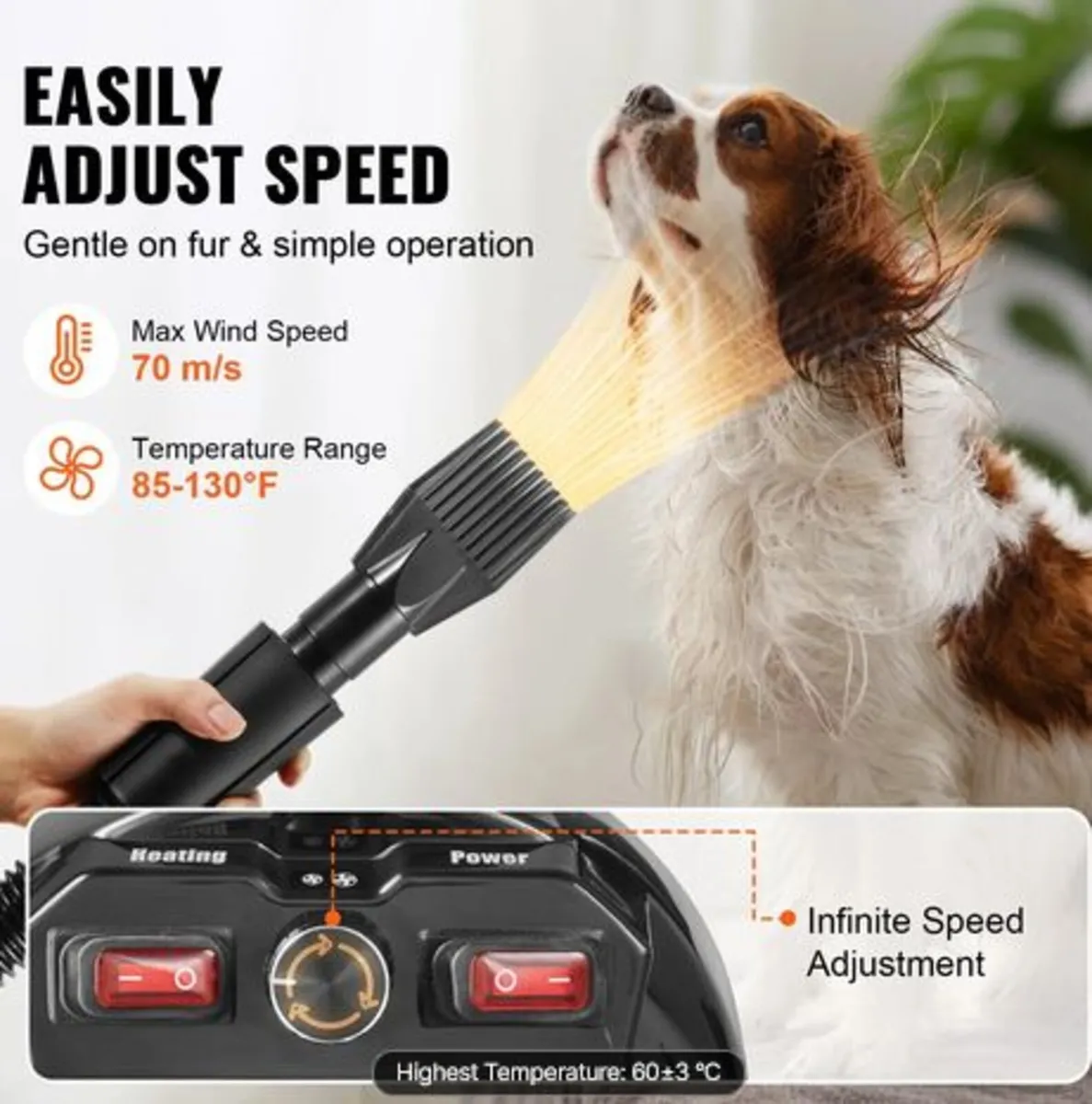 Dog Dryer,2000W/2.7HP Dog Blow Dryer, Pet Grooming - Image 4