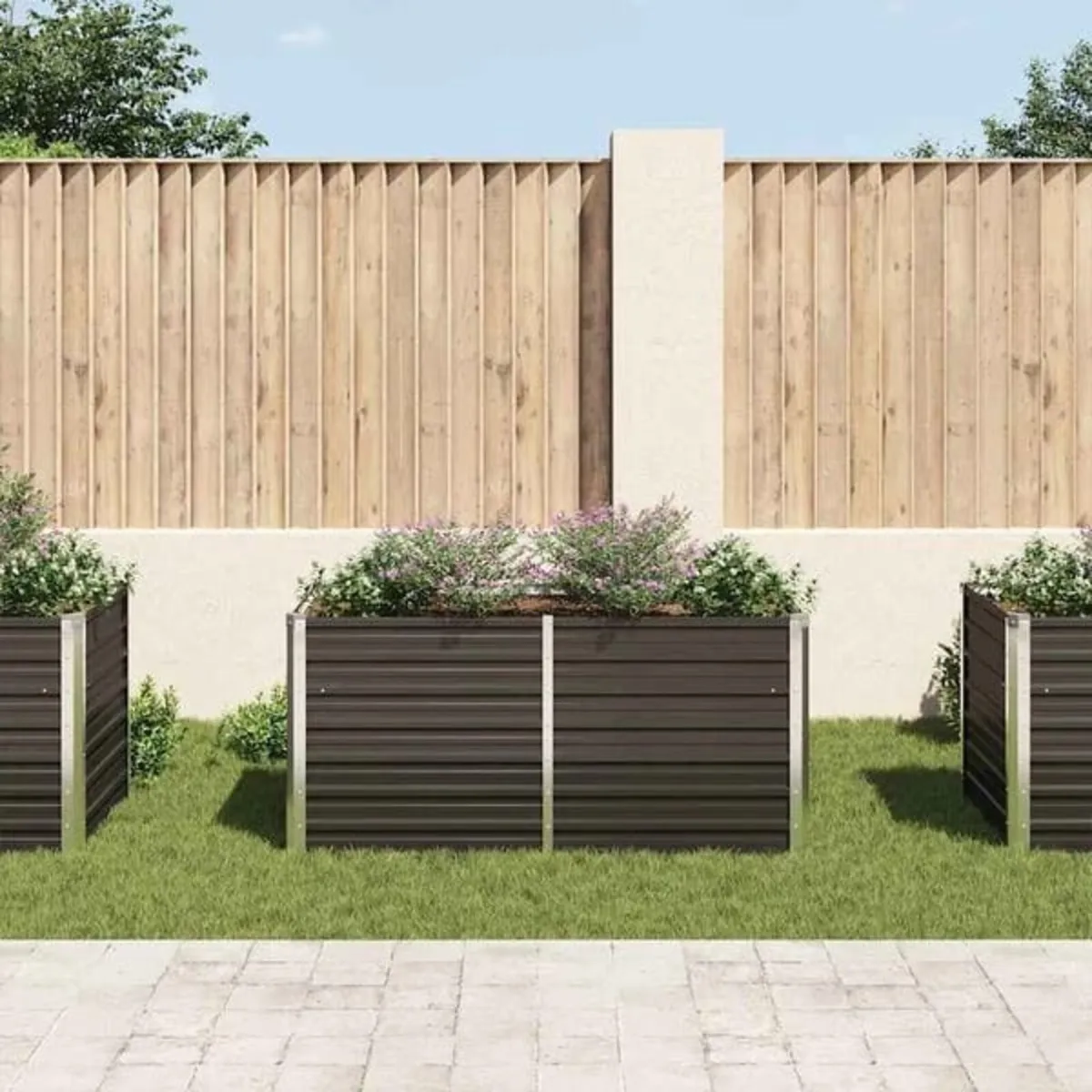 Raised Garden Bed Anthracite 160x80x77 cm Galvanis - Image 4