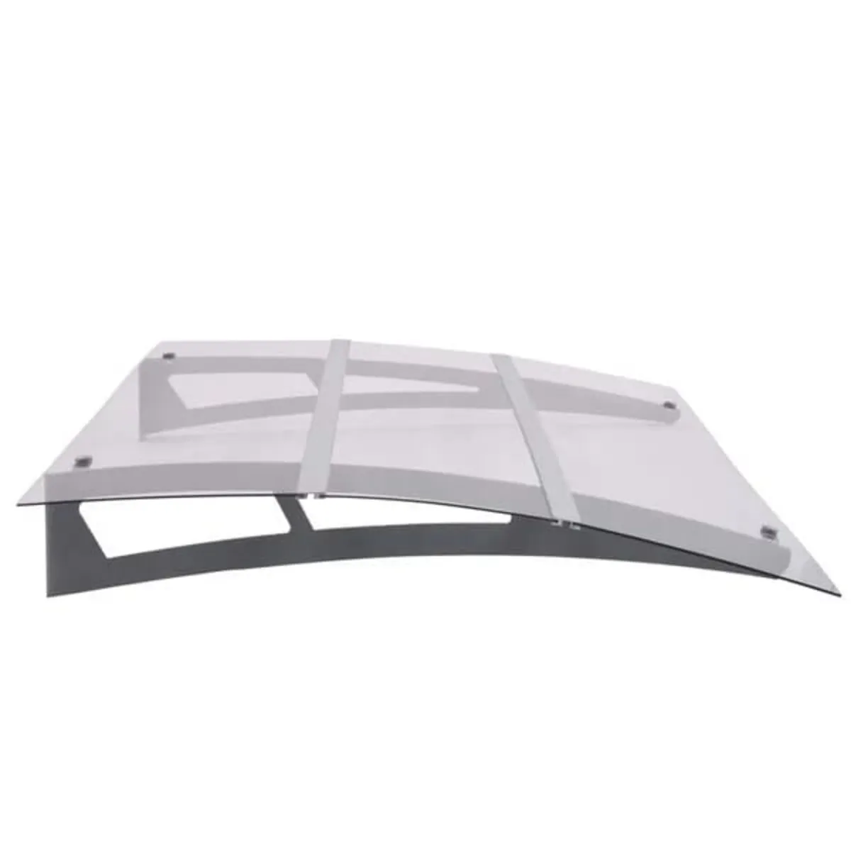 Door Canopy Silver and Transparent 120x90 cm Polyc - Image 3