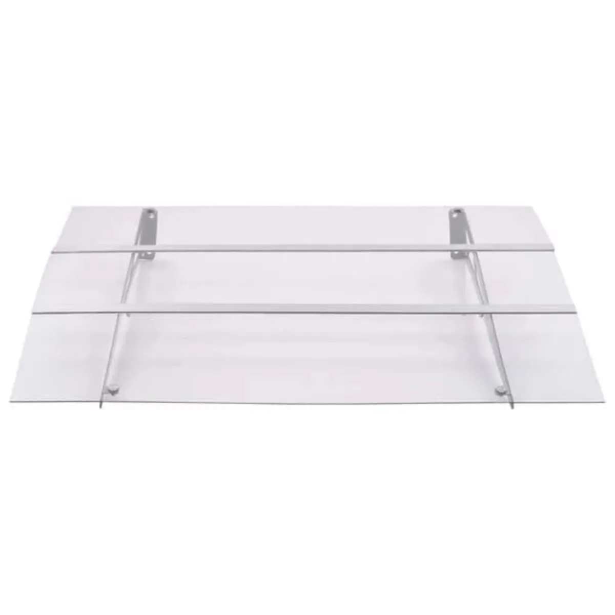 Door Canopy Silver and Transparent 120x90 cm Polyc - Image 1