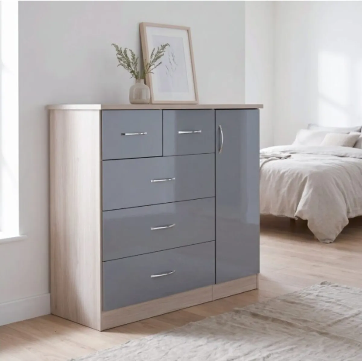 Nevada 5 Drawer Low Wardrobe