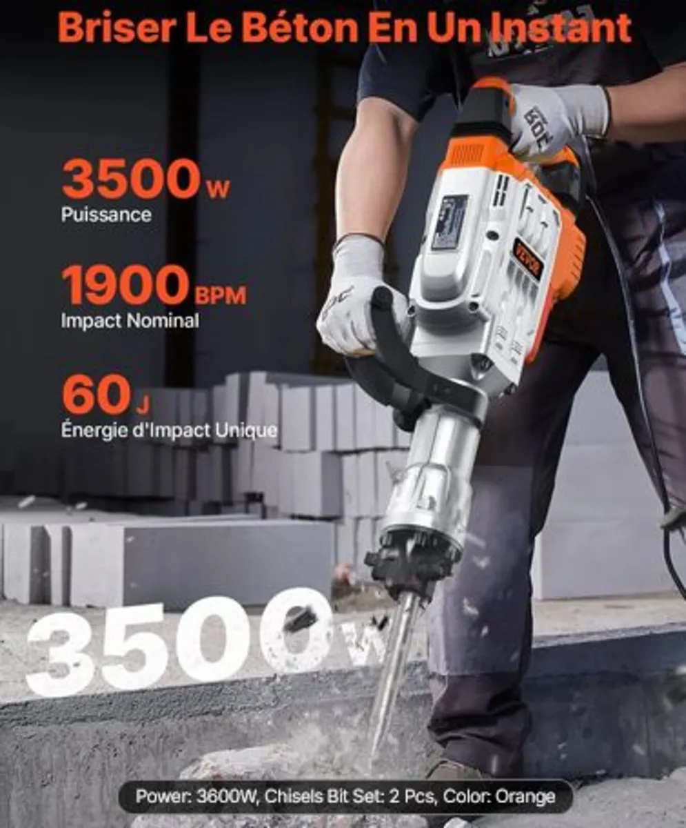 Demolition Jack Hammer,3500W Jack Hammer Concrete - Image 3