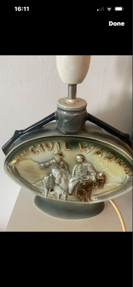 Vintage US Civil War Centennial Decanter Lamp - Image 3