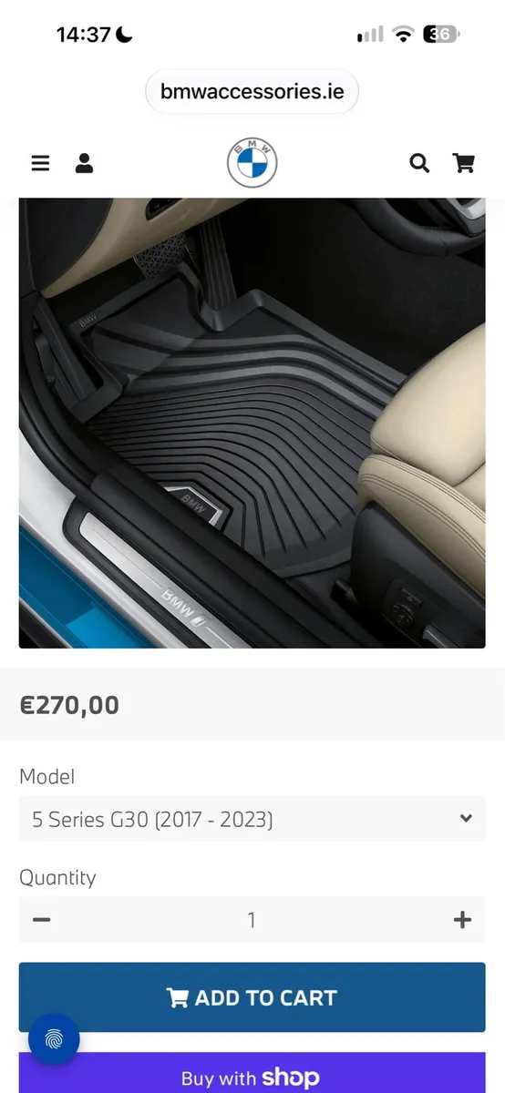 BMW G30 Genuine rubber mats - Image 2