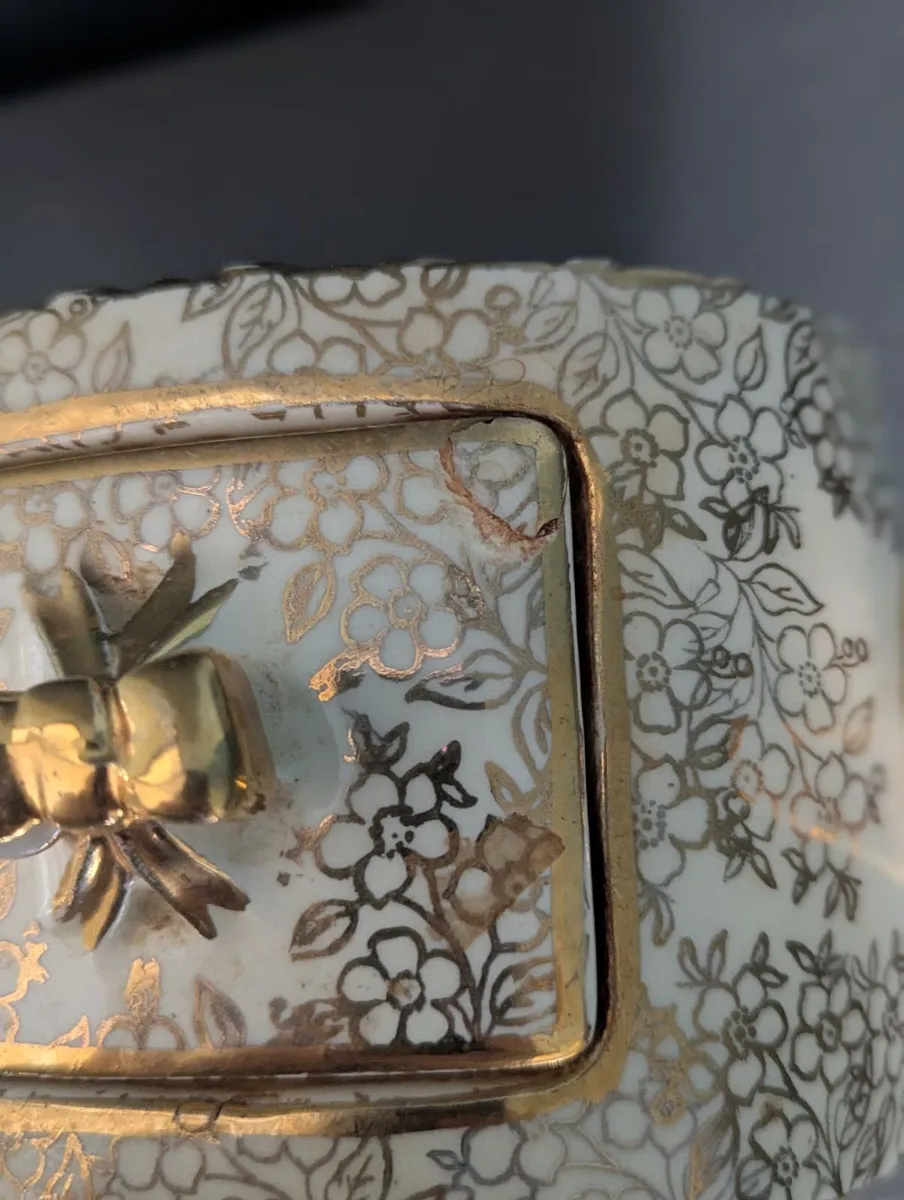 Antique Sadler Floral & Gold Teapot - Made in Engl - Image 4