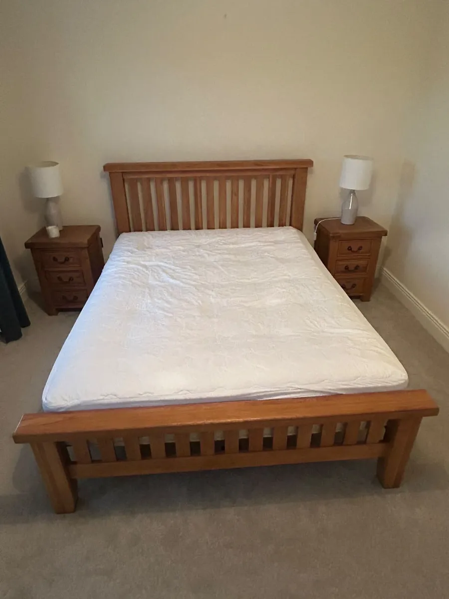 Bed Frame, Mattress + 2 lockers - Image 1