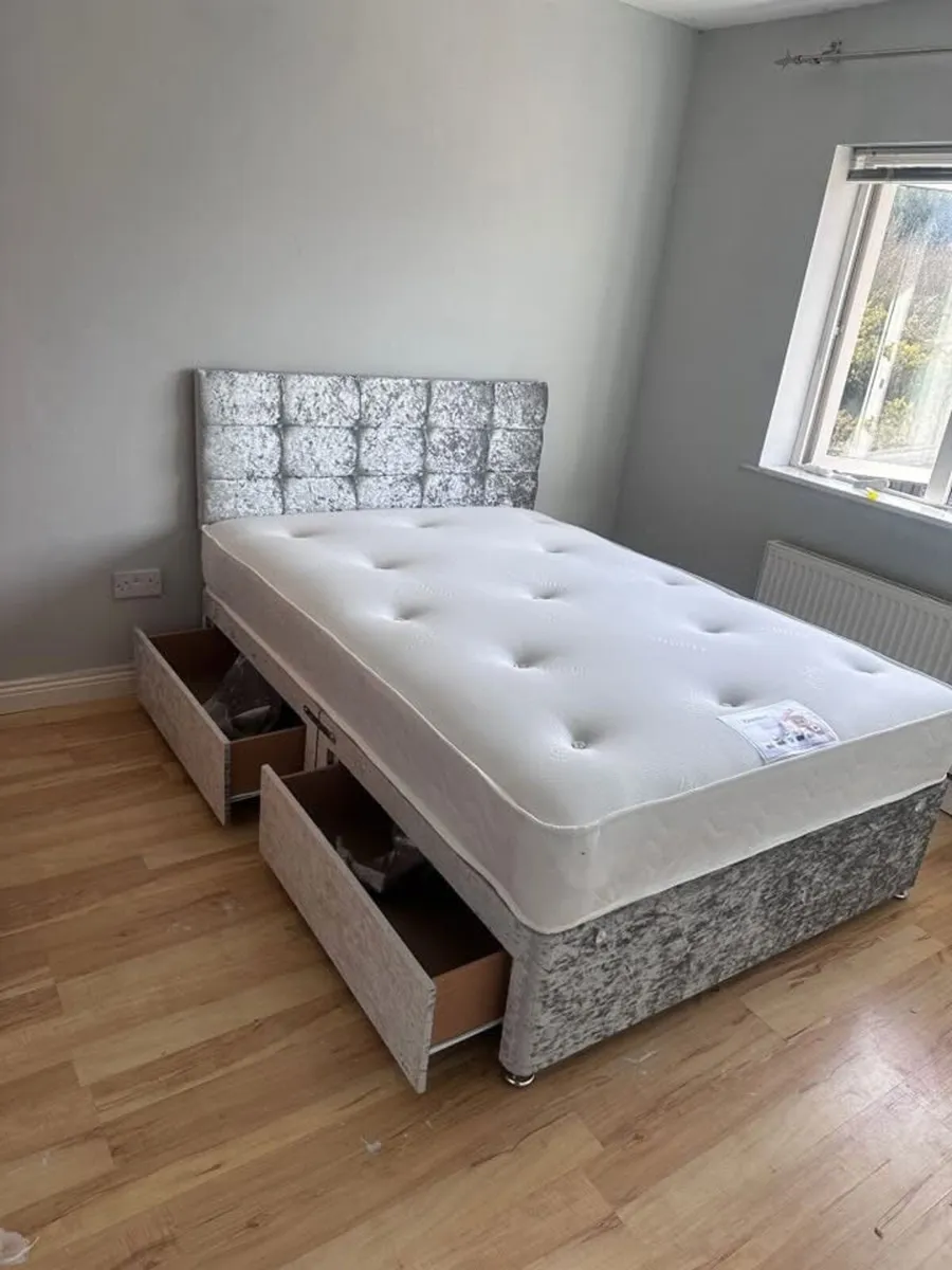 Divan Double & King Size Bed Frame With Mattress - Image 2