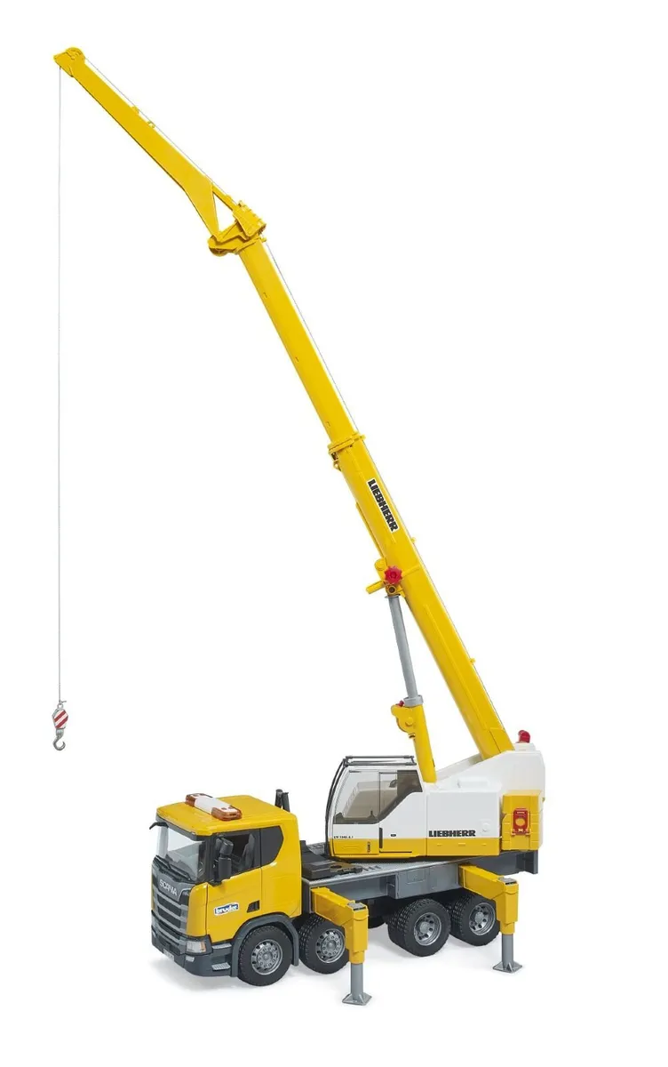 Bruder Toy Tipper Truck 03766 and Crane 03571 - Image 2