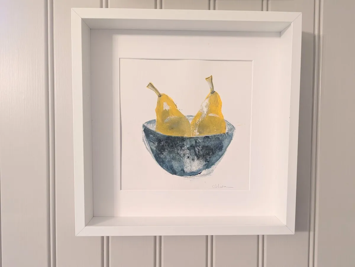 Pear Still Life -White Box Frame - Signed Original - Image 2