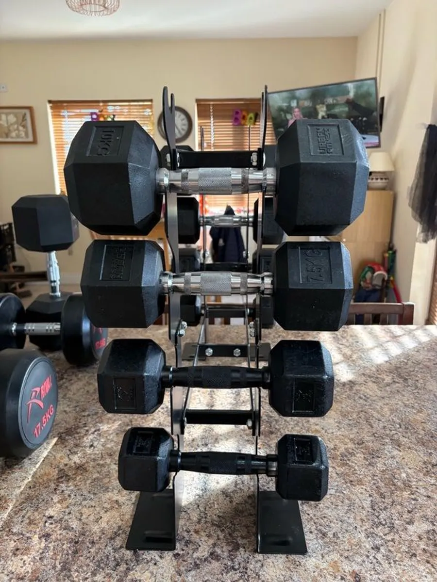 Hex Dumbbells + Rack / Storage Stand, Cheap!! - Image 4