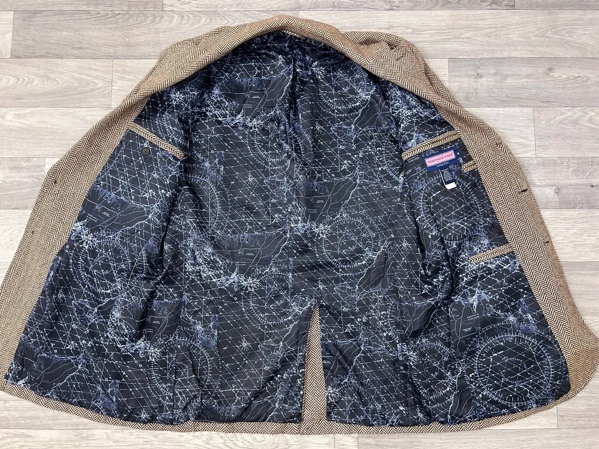 Vineyard Vines Herringbone Blazer Jacket Mens M - Image 4
