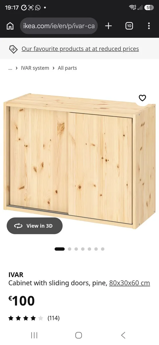 2 IKEA IVAR Cabinet with sliding doors. - Image 2
