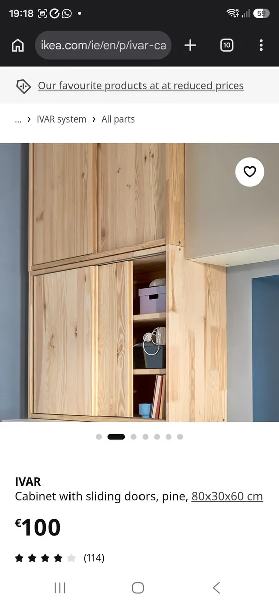2 IKEA IVAR Cabinet with sliding doors. - Image 3