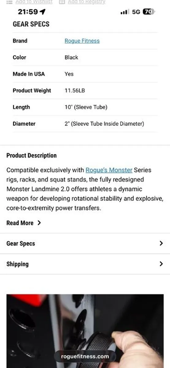 Rogue Monster Gym Landmine Attachment, Sell Cheap! Cost 280 Euro With Vat Before Shipping!!! - Image 4
