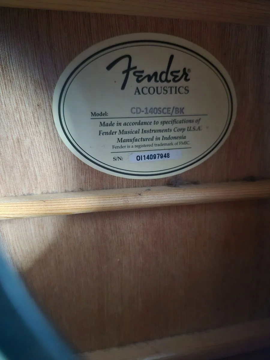 Guitar, Fender Dreadnought CD-140SCE/BK - Image 4