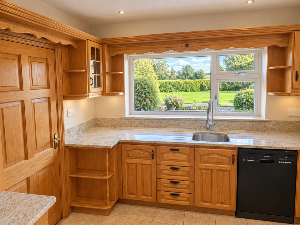 Solid Oak and Mahogany Kitchen, Doors, Units etc - Image 2