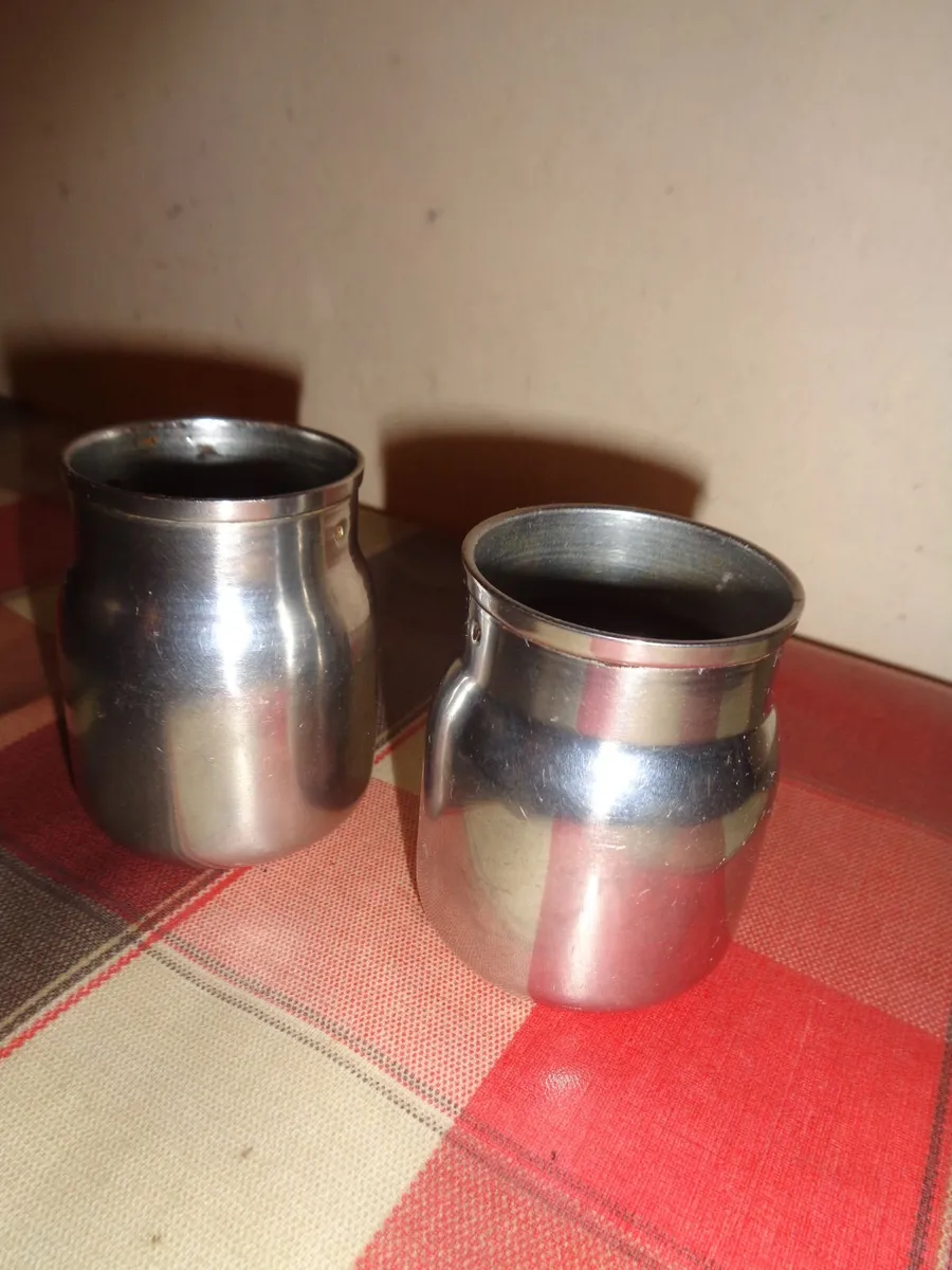 Stainless Steel Milk/Cream Containers x 2 for sale - Image 3