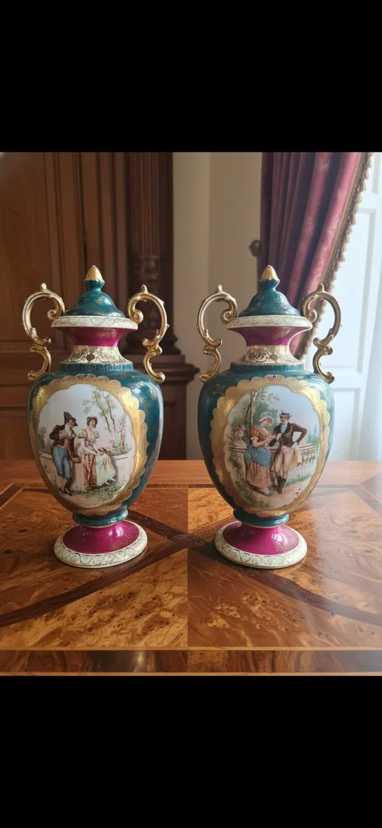 Austrian antique lidded vases