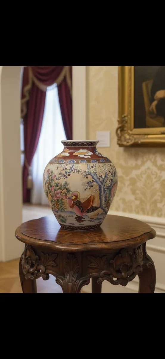 Large vintage Kutani vase
