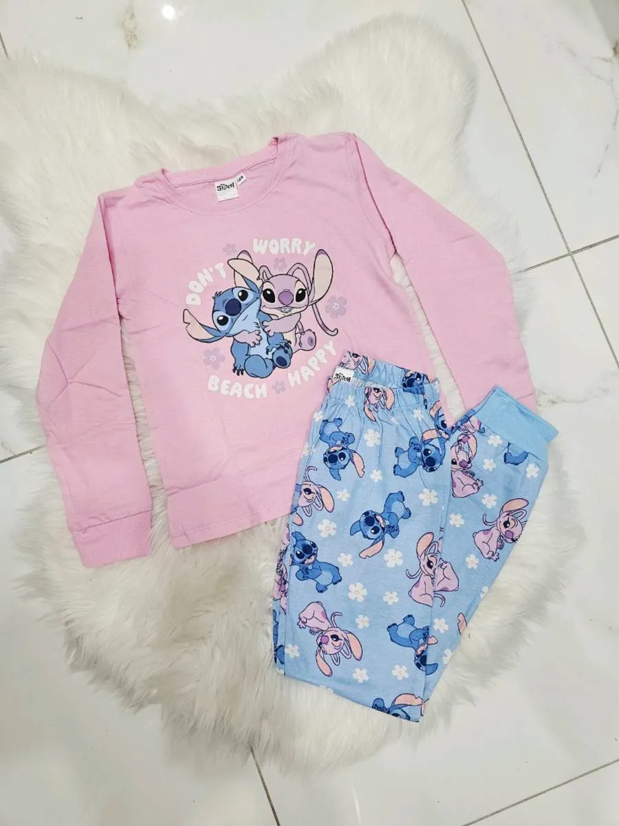 Disney Stitch & Angel Girls Pyjamas Age - Image 1