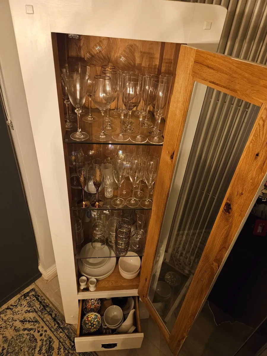 Heavy Solid Wood Tall Display Cabinet - Image 4