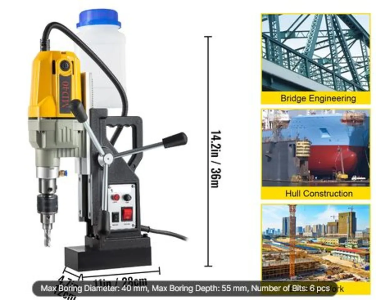 Magnetic Drill, 1100W 4 cm Boring Diameter,2697lbf - Image 4