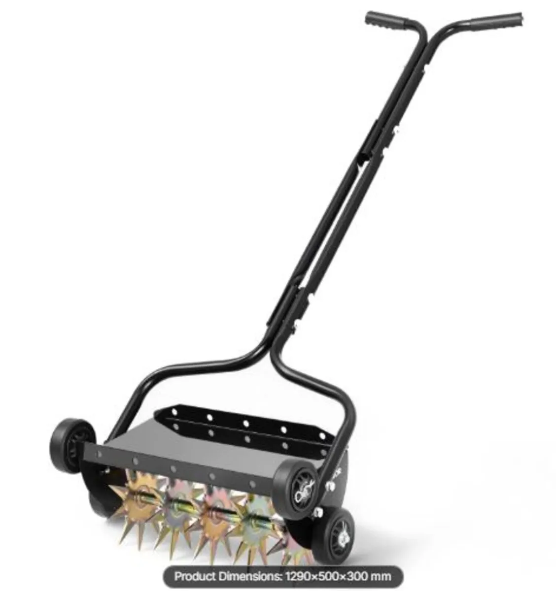 R Lawn Aerator, 18 in Manual Push Spike Aerator - Image 1