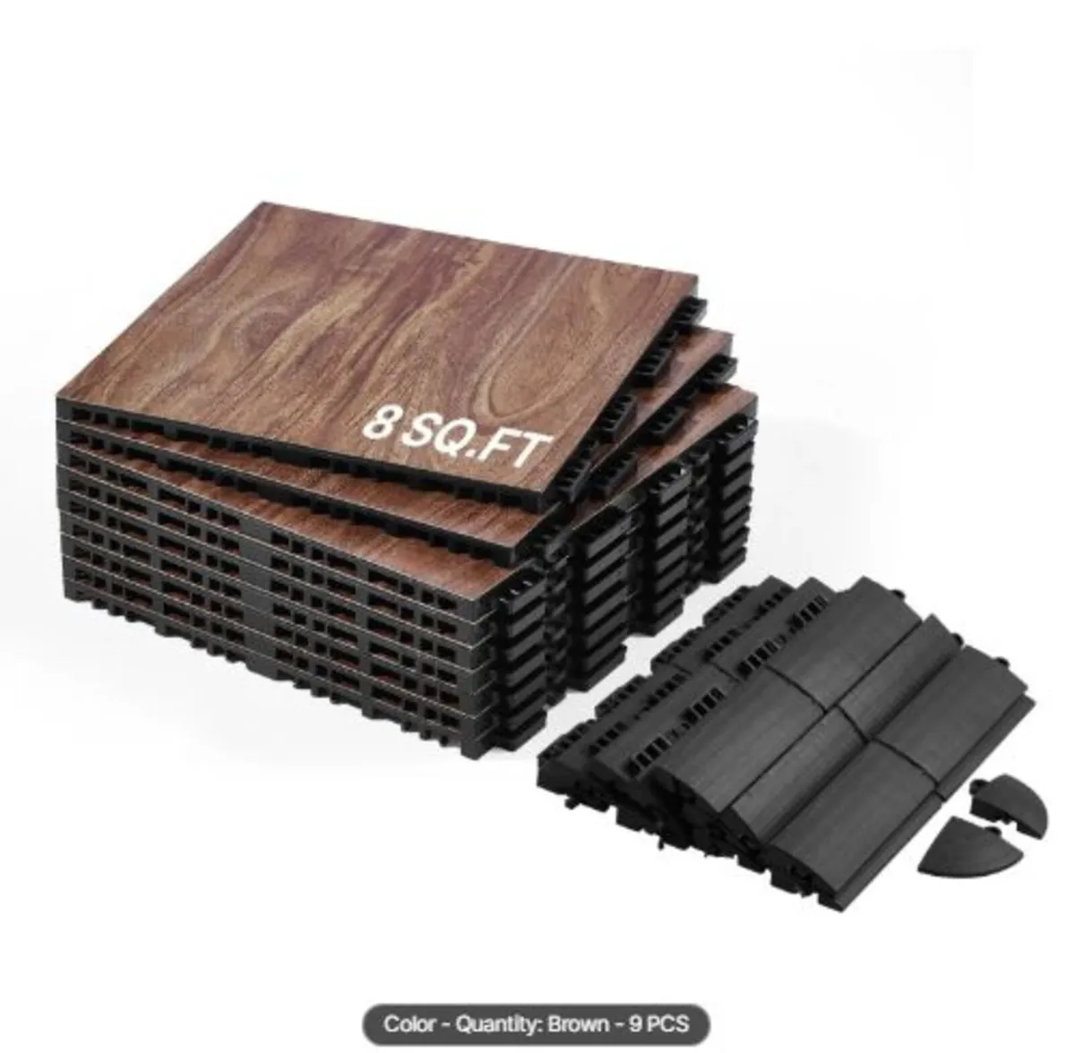 Dance Floor Tiles,12.4x12.4 in 9 Piece Interlockin - Image 1