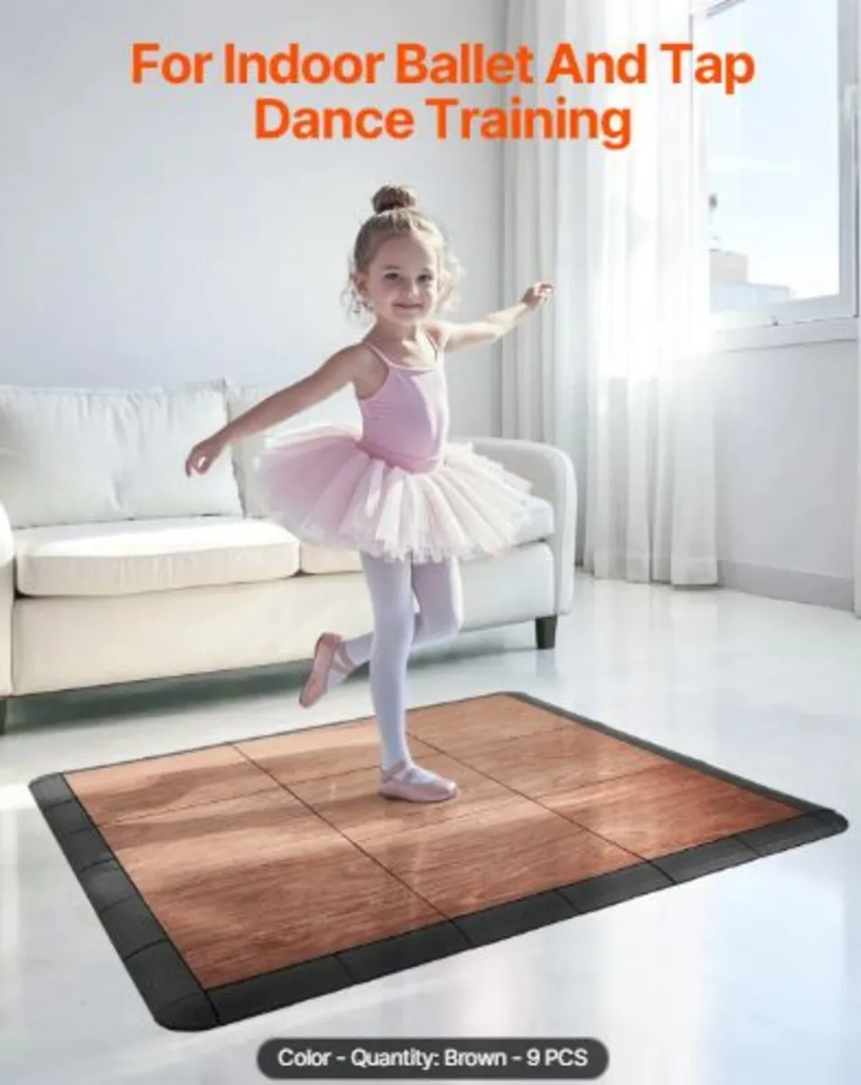 Dance Floor Tiles,12.4x12.4 in 9 Piece Interlockin - Image 4